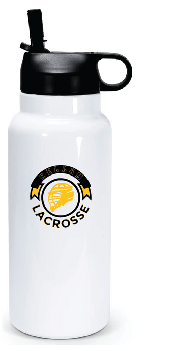 32oz Stainless Steel Water Bottle / White / Kellam High School Lacrosse