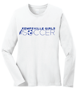 Kempsville Girls Long Sleeve Shirt / White / Kempsville Soccer - Fidgety