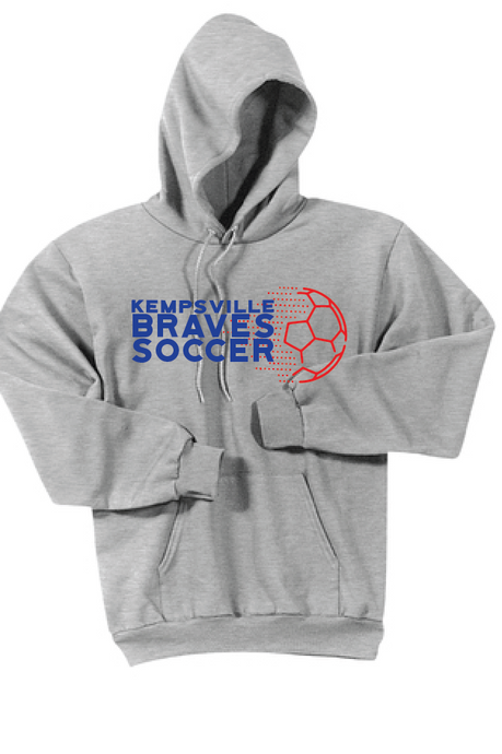 Kempsville Fleece Hooded Sweatshirt / Ash Gray / Kempsville Soccer - Fidgety