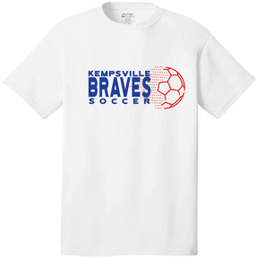 Kempsville Braves Short Sleeve T-Shirt / White / Kempsville Soccer - Fidgety