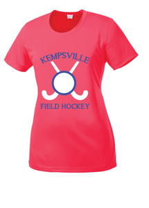 Ladies Performance Competitor Tee / Hot Coral / Kempsville Field Hockey - Fidgety
