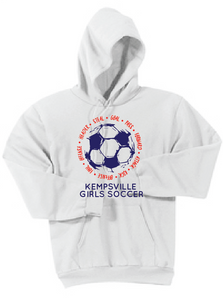 Core Fleece Hooded Sweatshirt (Youth & Adult) / White / Kempsville Soccer - Fidgety