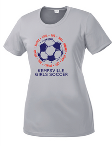 Ladies Performance Scoop Tee / Silver / Kempsville Soccer - Fidgety