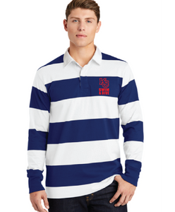 Classic Long Sleeve Rugby Polo / True Royal/ White / Kempsville High School Swim & Dive Team