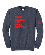 Fleece Crewneck Sweatshirt / Heather Navy / Kempsville High School Swim & Dive Team