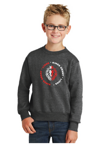Core Fleece Crewneck Sweatshirt (Youth & Adult) / Dark Heather Grey / Kings Grant Elementary