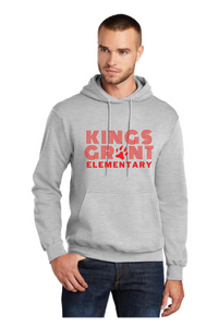 Core Fleece Pullover Hooded Sweatshirt (Youth & Adult) / Ash / Kings Grant Elementary