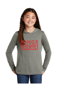 Youth Perfect Tri Long Sleeve Hoodie / Heather Grey / Kings Grant Elementary