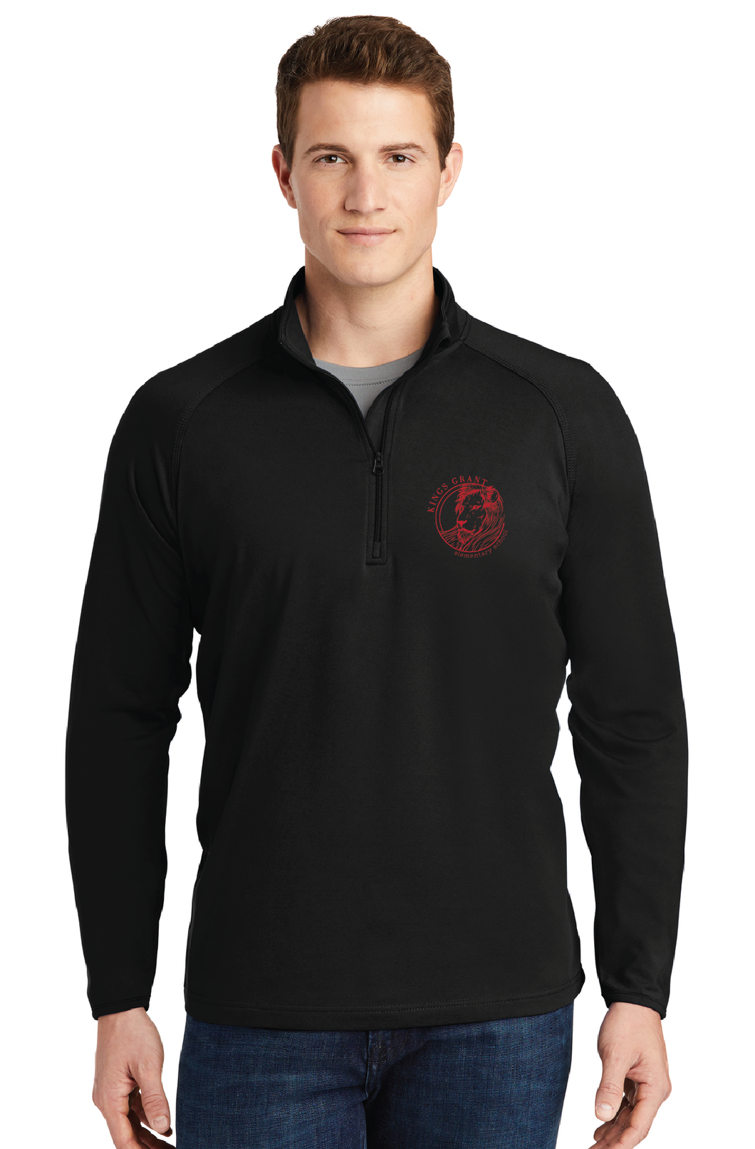 Sport Stretch 1/2-Zip Pullover / Black / Kings Grant Elementary Staff