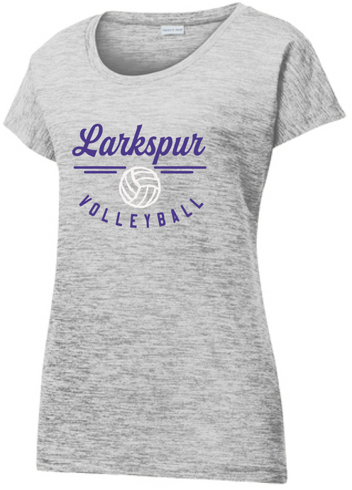 Ladies Performance Electric Heather Tee / Silver Electric / Larkspur Volleyball