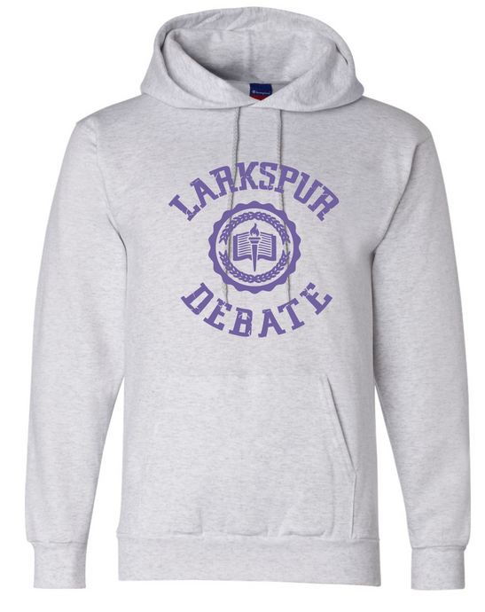 Fleece Hooded Sweatshirt (Youth & Adult) / Ash Grey / Larkspur Debate