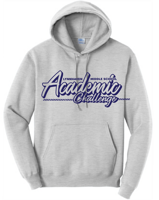 Fleece Pullover Hooded Sweatshirt / Ash / Lynnhaven Middle School Academic Challenge