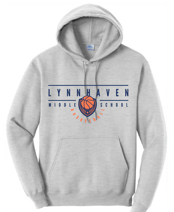 Fleece Pullover Hooded Sweatshirt / Ash / Lynnhaven Middle School Basketball