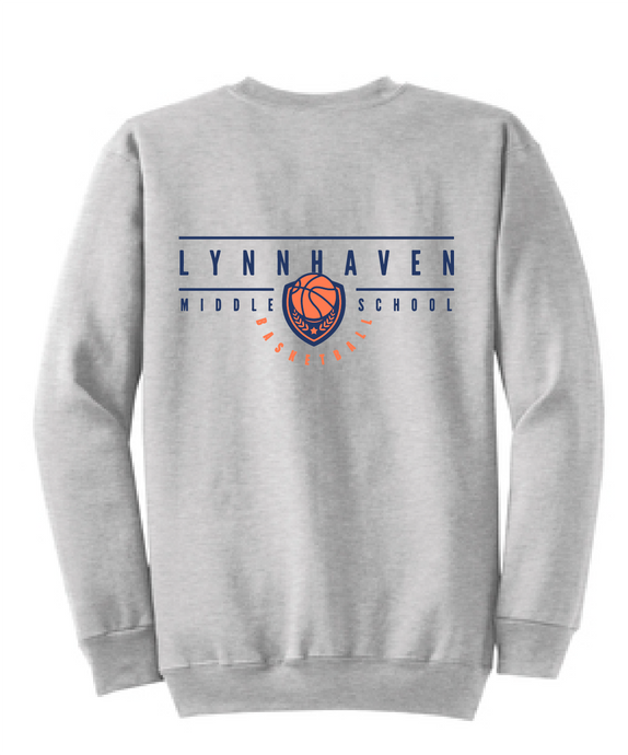 Fleece Crewneck Sweatshirt / Ash / Lynnhaven Middle School Basketball