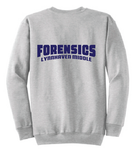 Fleece Crewneck Sweatshirt / Ash Grey / Lynnhaven Middle School Forensics