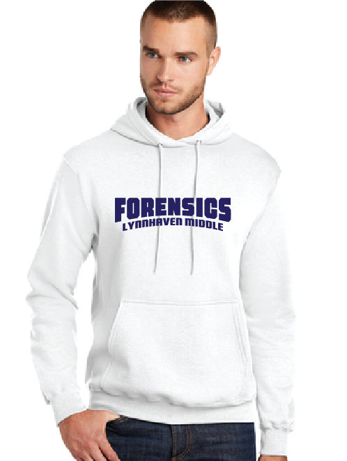 Fleece Hooded Sweatshirt / White / Lynnhaven Middle School Forensics