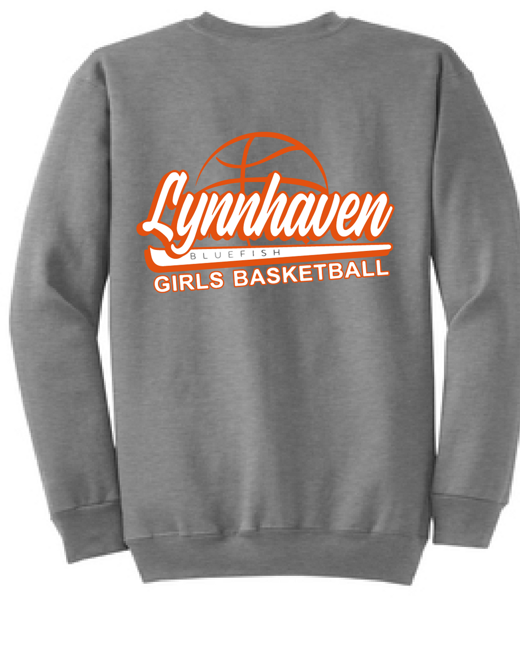 Fleece Crewneck Sweatshirt / Athletic Heather / Lynnhaven Middle School Girls Basketball