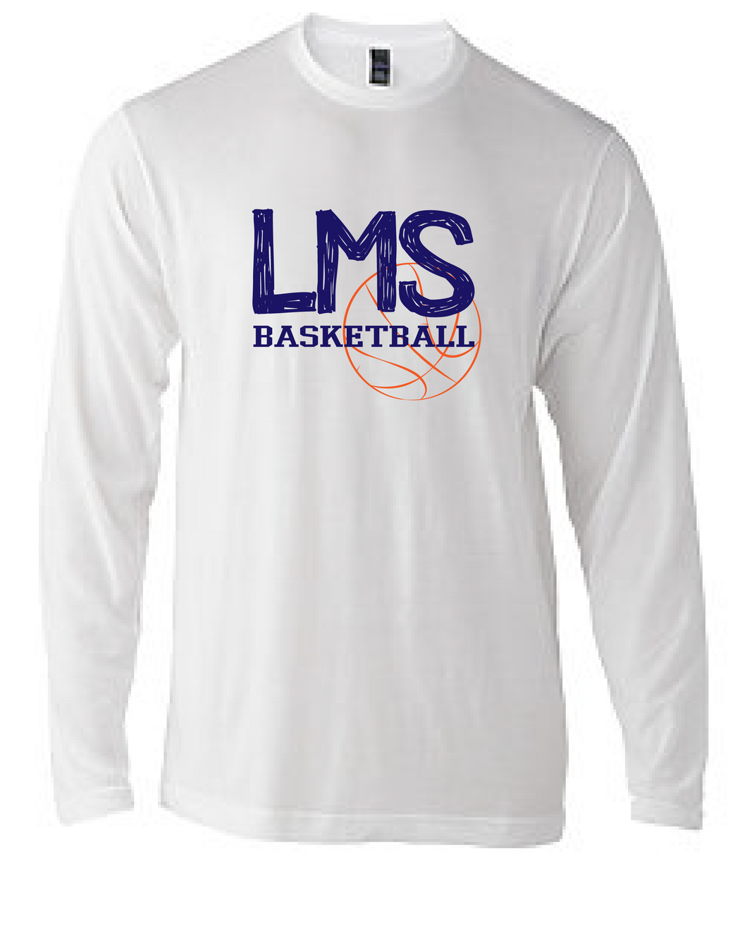 LMS Basketball Long Sleeve T-Shirt - White - Fidgety
