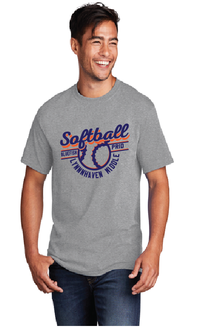 Short Sleeve T-Shirt / Athletic Gray / Lynnhaven Middle School Softball