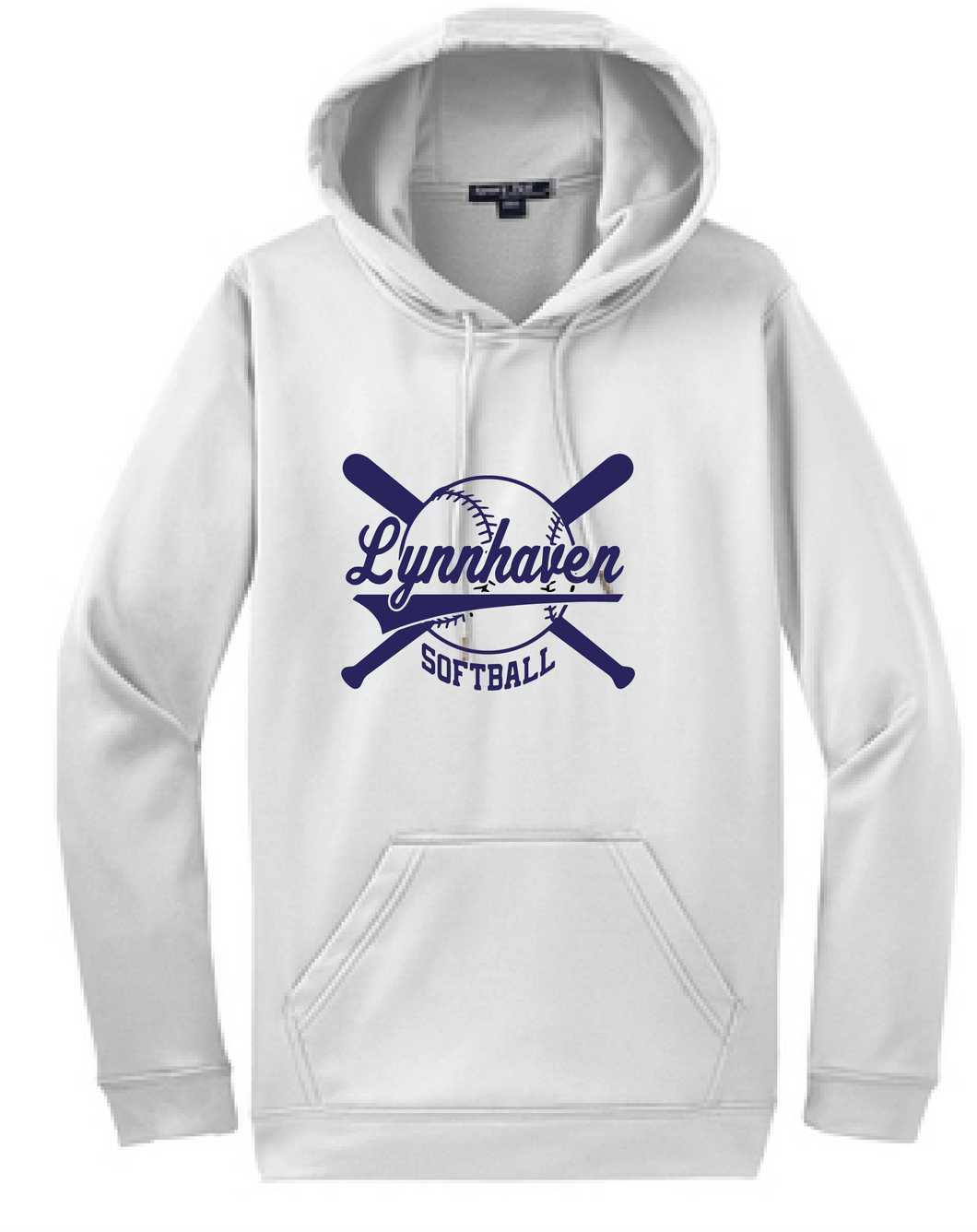 Performance Hoody Sweatshirt / White / Lynnhaven Softball - Fidgety