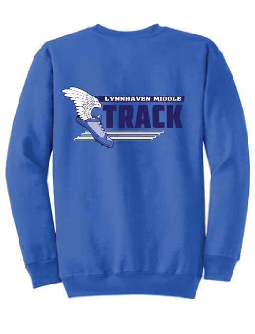 Core Fleece Crewneck Sweatshirt / Heather Royal / Lynnhaven Middle School Track