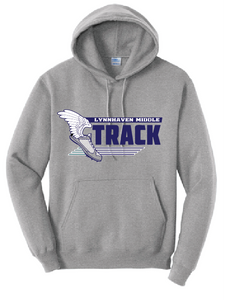 Fleece Hooded Sweatshirt / Athletic Gray / Lynnhaven Middle School Track