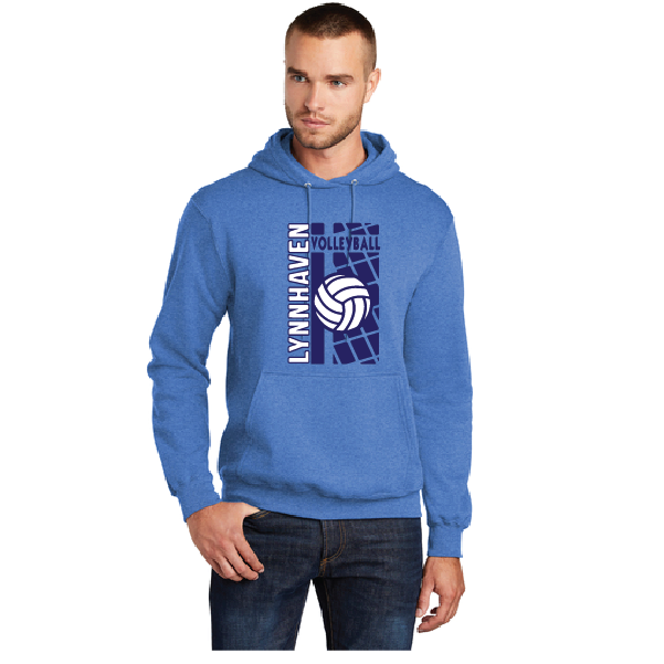 Fleece Pullover Hooded Sweatshirt / Heather Royal / Lynnhaven Middle Volleyball