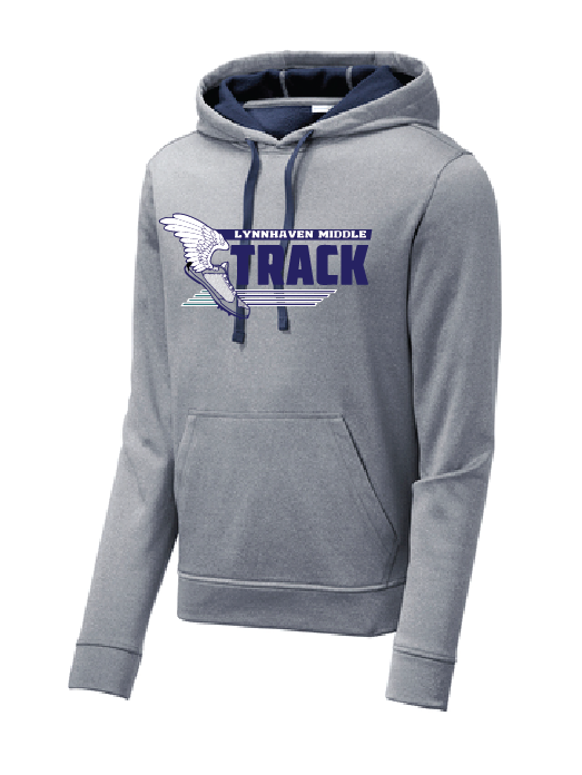 Performance Hooded Sweatshirt / Heather Navy / Lynnhaven Middle School Track