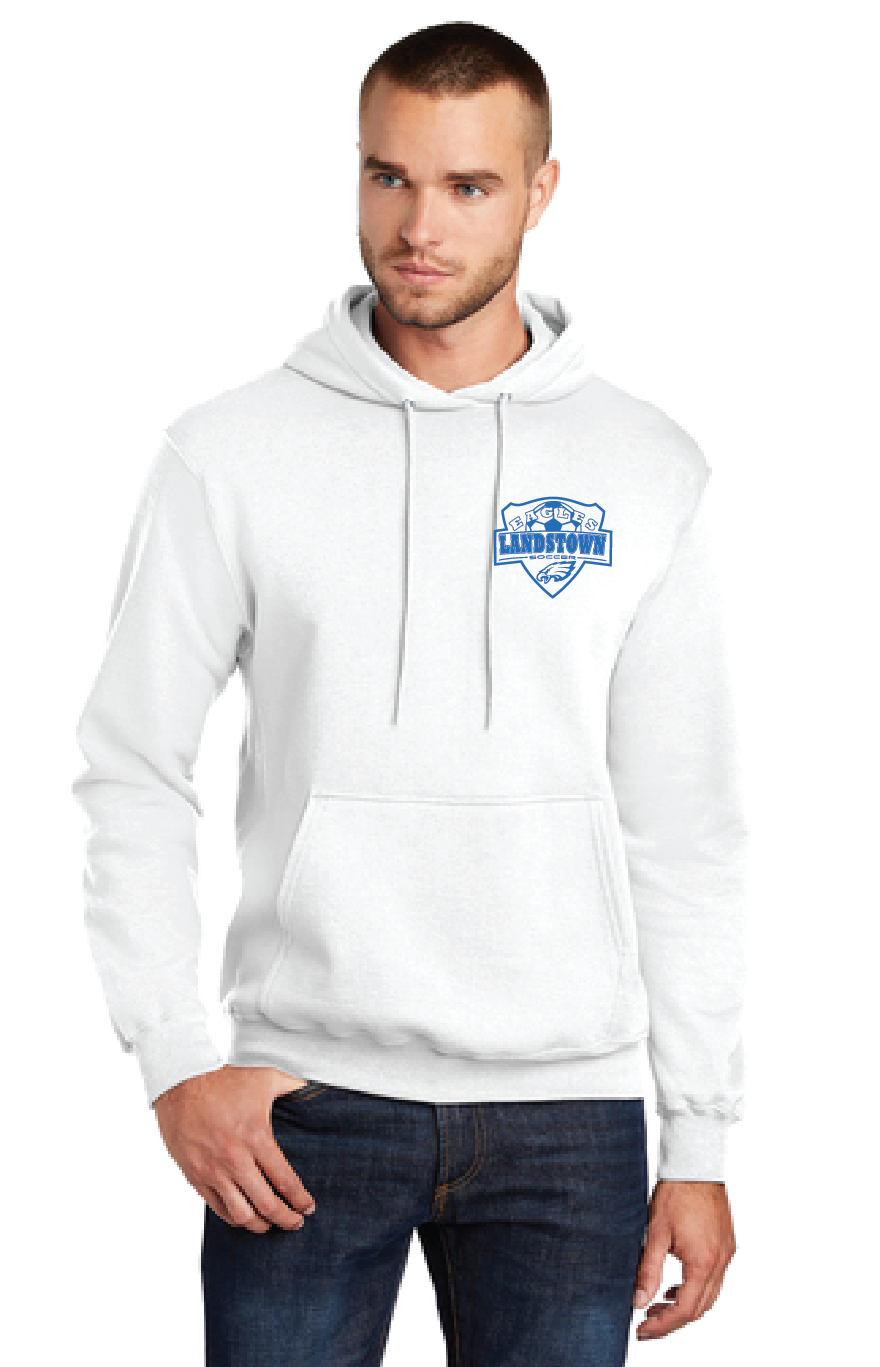 Fleece Pullover Hooded Sweatshirt / white / Landstown High School Soccer