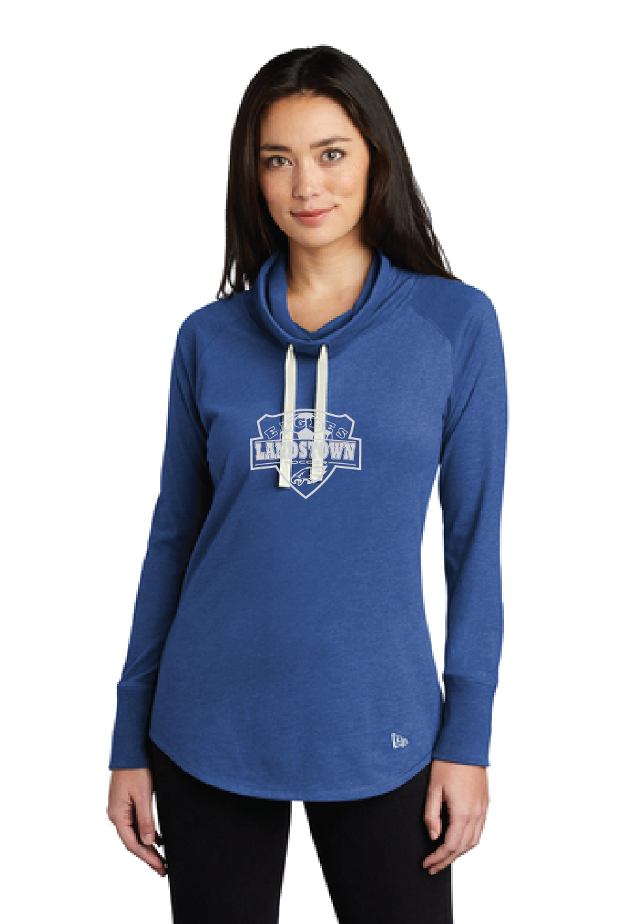 Ladies Sueded Cotton Blend Cowl Tee / Royal Heather / Landstown High School Soccer