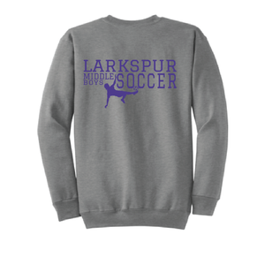 Fleece Crewneck Sweatshirt / Athletic Gray / Larkspur Middle Boys Soccer