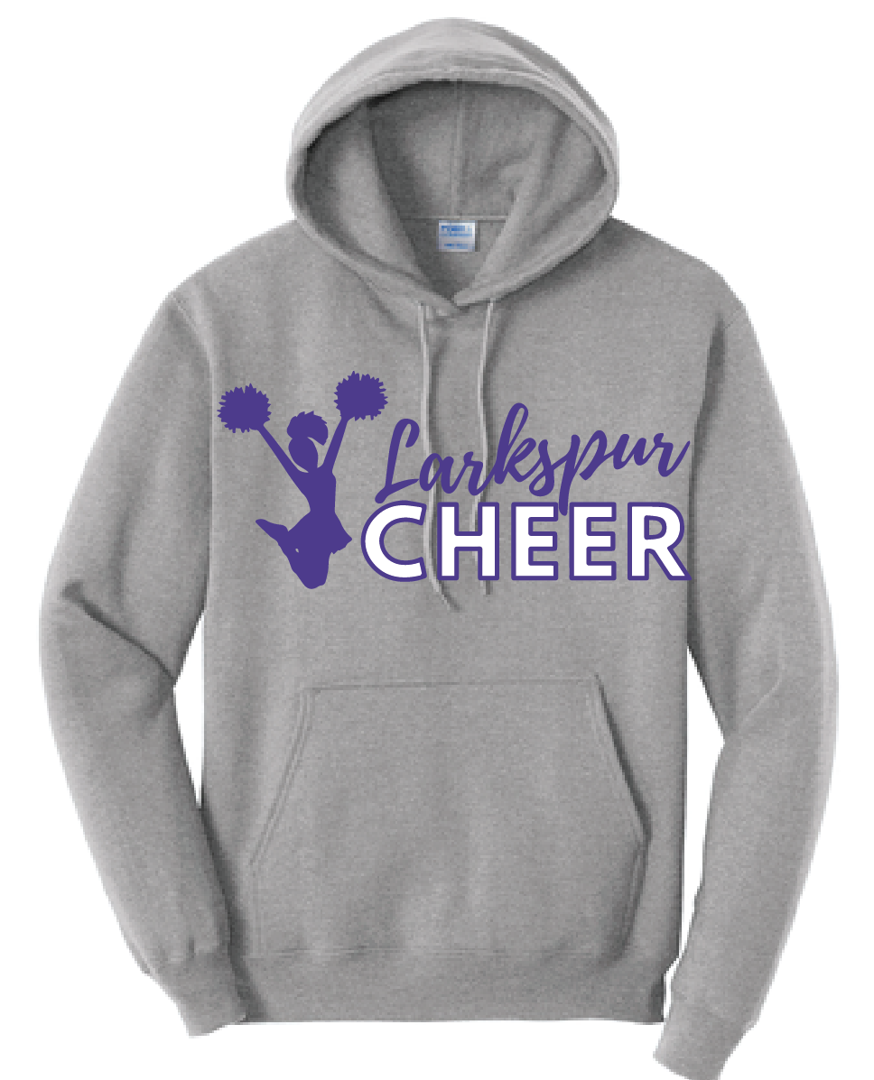 Fleece Hooded Sweatshirt / Athletic Heather / Larkspur Cheer