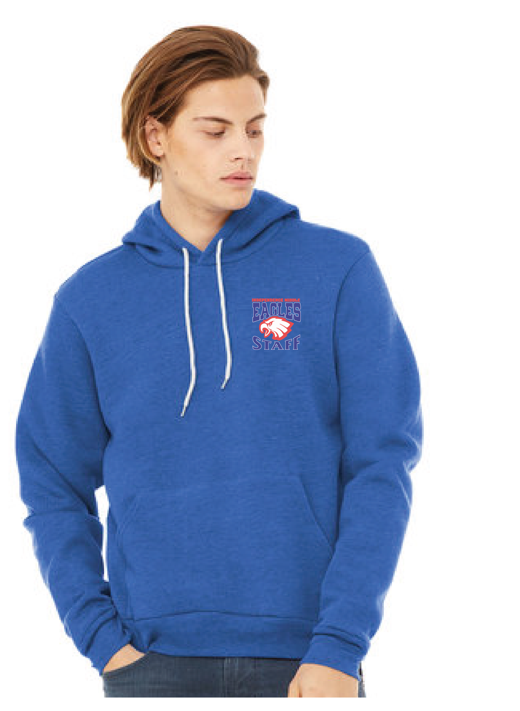 Unisex Sponge Fleece Full-Zip Hoodie / Heather True Royal / Independence Middle School Staff