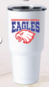 30oz Stainless Steel Tumbler / White / Independence Middle School Staff