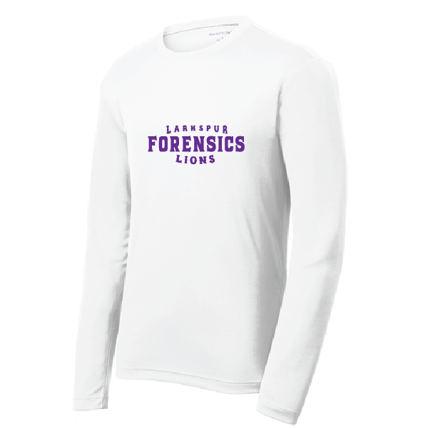 Long Sleeve Tee / White / Larkspur Middle Forensics