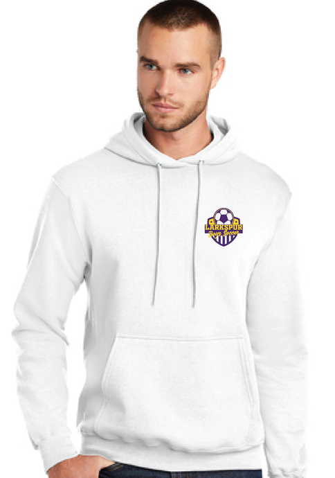 Core Fleece Pullover Hooded Sweatshirt / White / Larkspur Middle School Boys Soccer