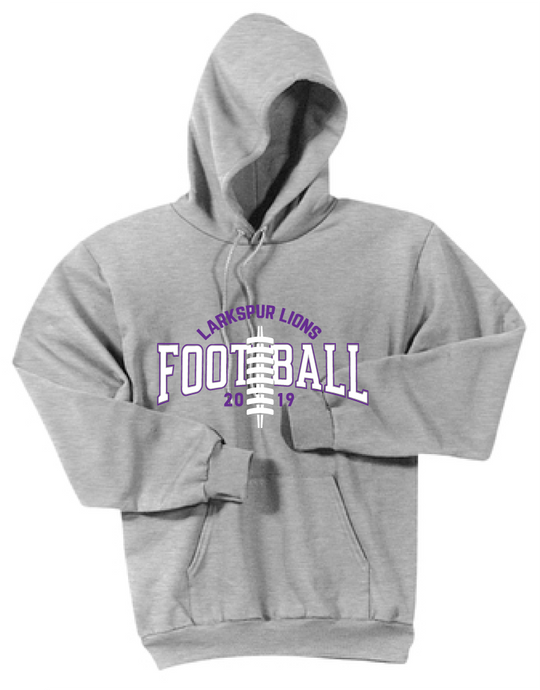 Fleece Hooded Sweatshirt / Ash Gray / Larkspur Football - Fidgety