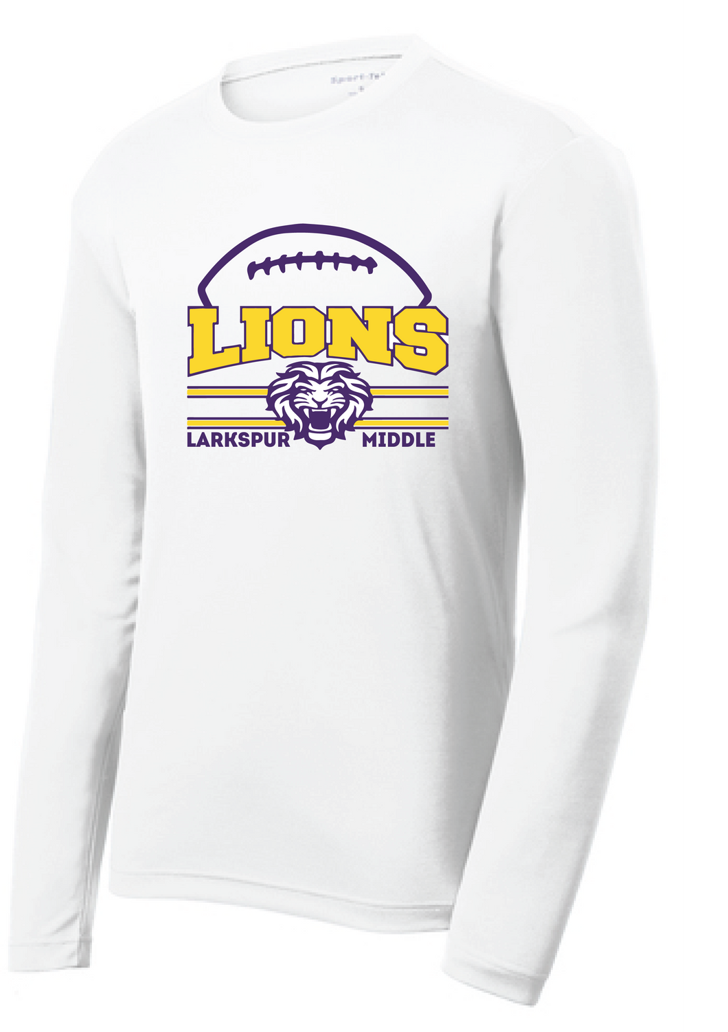 Performance Long Sleeve Dri-Fit T-Shirt / White / Larkspur Football - Fidgety