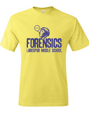 Authentic 100% Cotton T-Shirt / Yellow / Larkspur Middle School Forensics