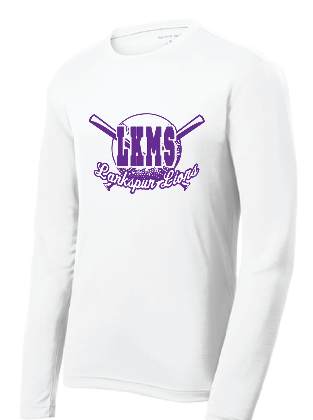 Long Sleeve Performance Tee / White / Larkspur Softball - Fidgety