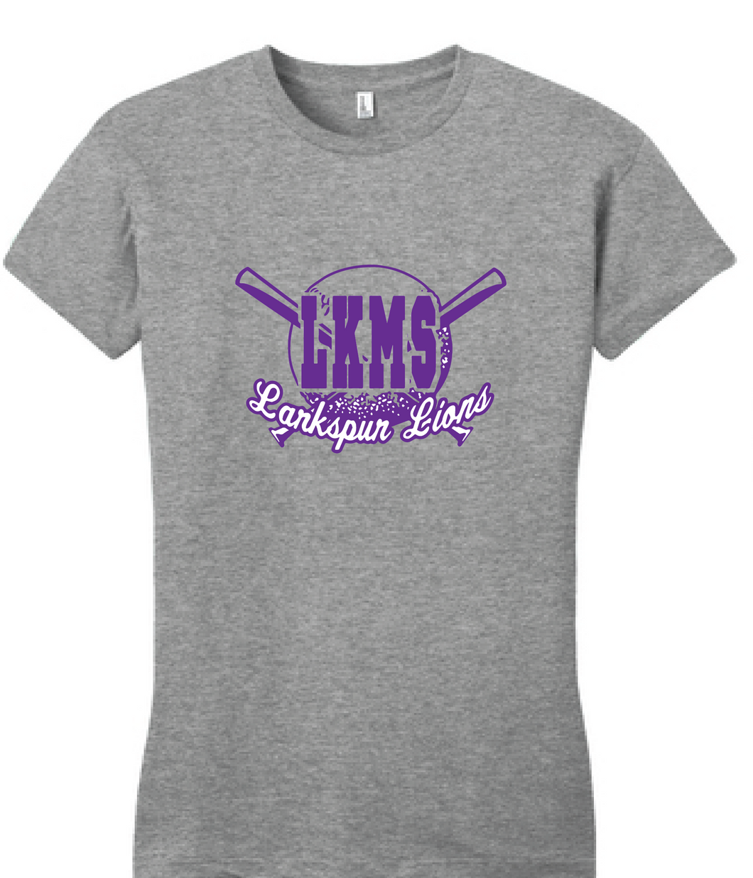 Short Sleeve T-Shirt / Ash Gray / Larkspur Softball - Fidgety