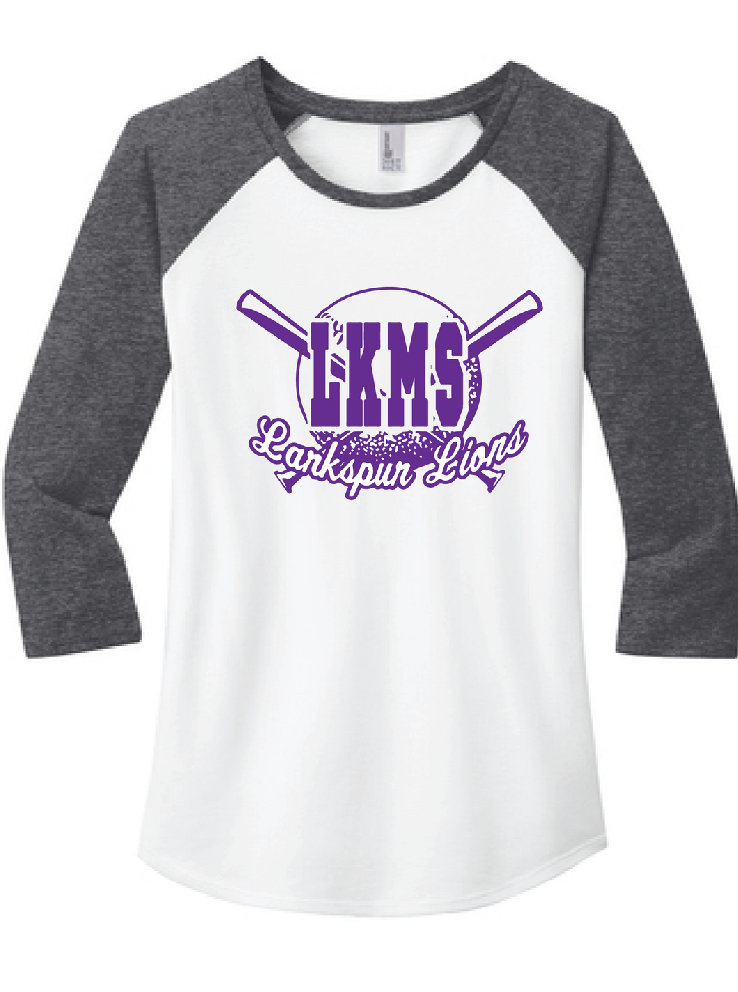 Baseball T-Shirt / White & Grey / Larkspur Softball - Fidgety