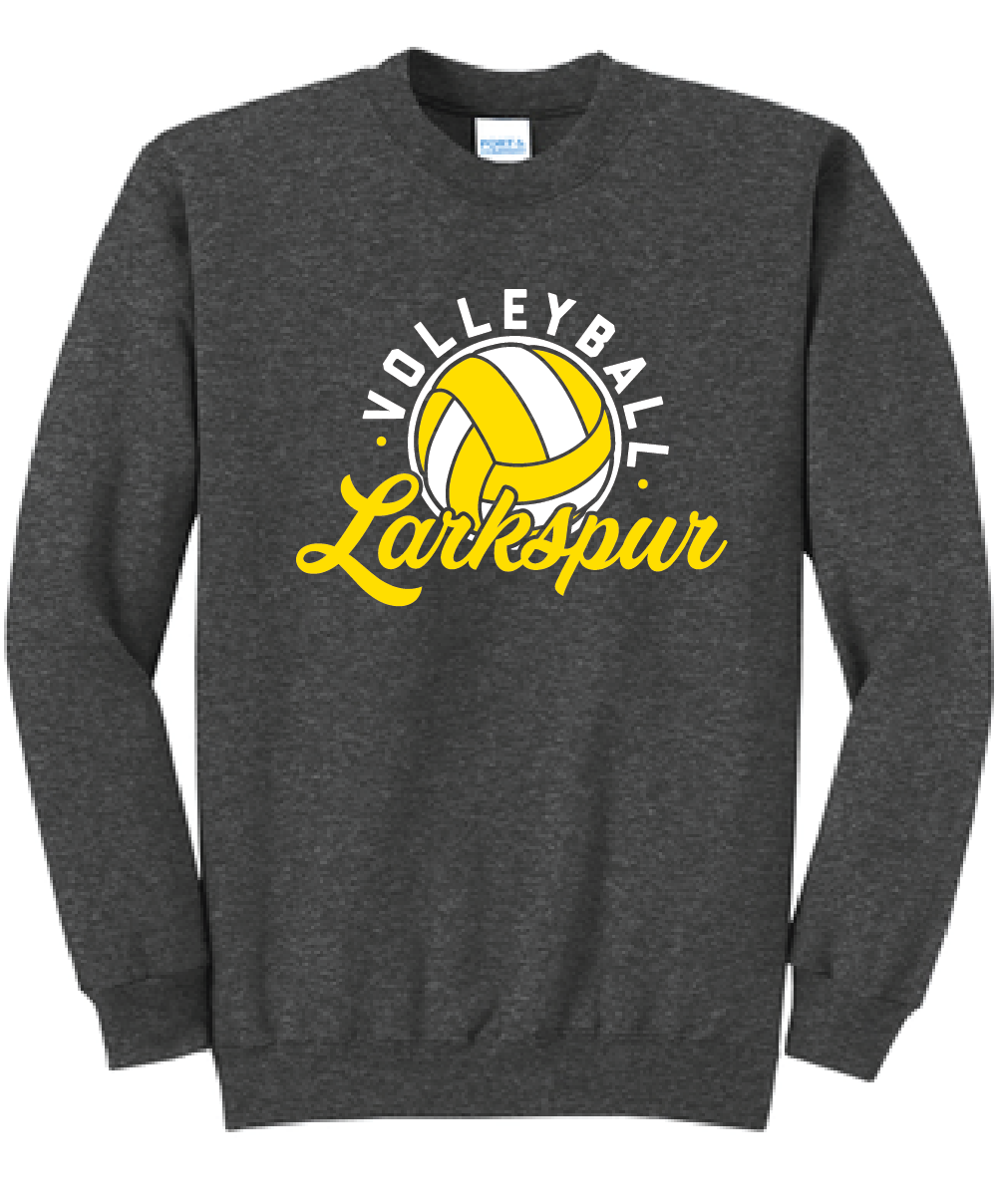 Fleece Crewneck Sweatshirt / White / Larkspur Middle School Volleyball