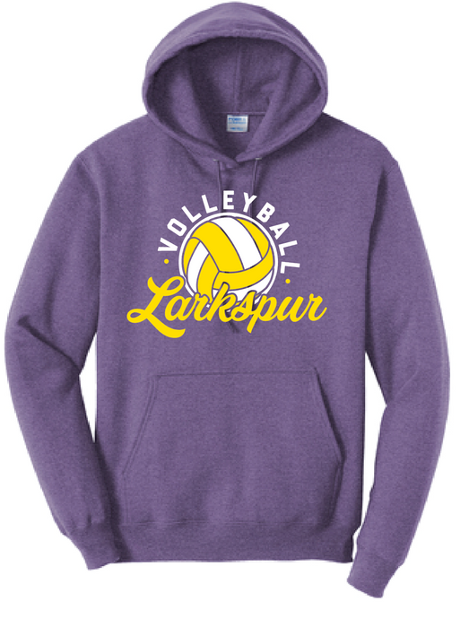 Fleece Hooded Sweatshirt / Heather Purple / Larkspur Middle School Volleyball