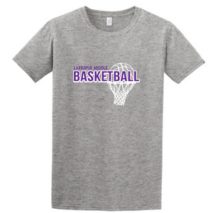 Tri-Blend Short Sleeve T-Shirt (Youth & Adult) / Heather Grey / Larkspur Basketball