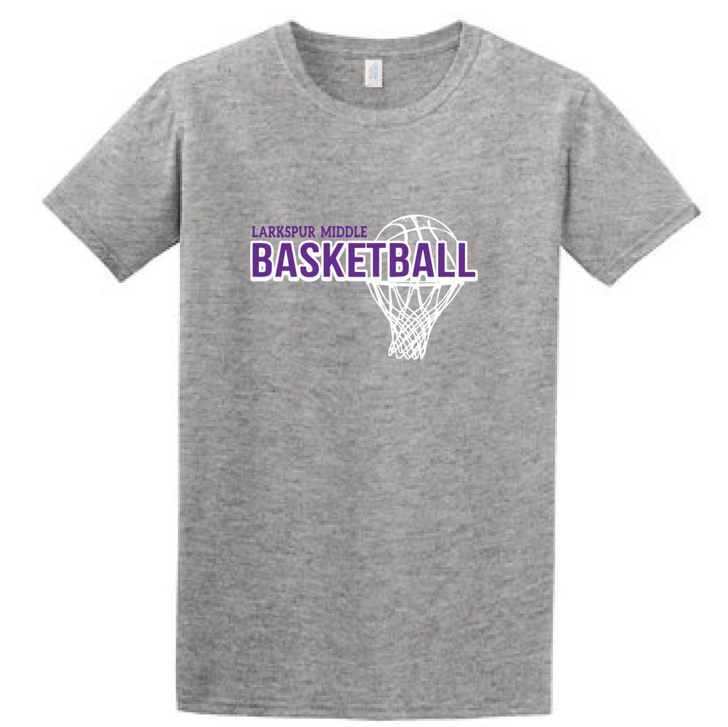 Tri-Blend Short Sleeve T-Shirt (Youth & Adult) / Heather Grey / Larkspur Basketball