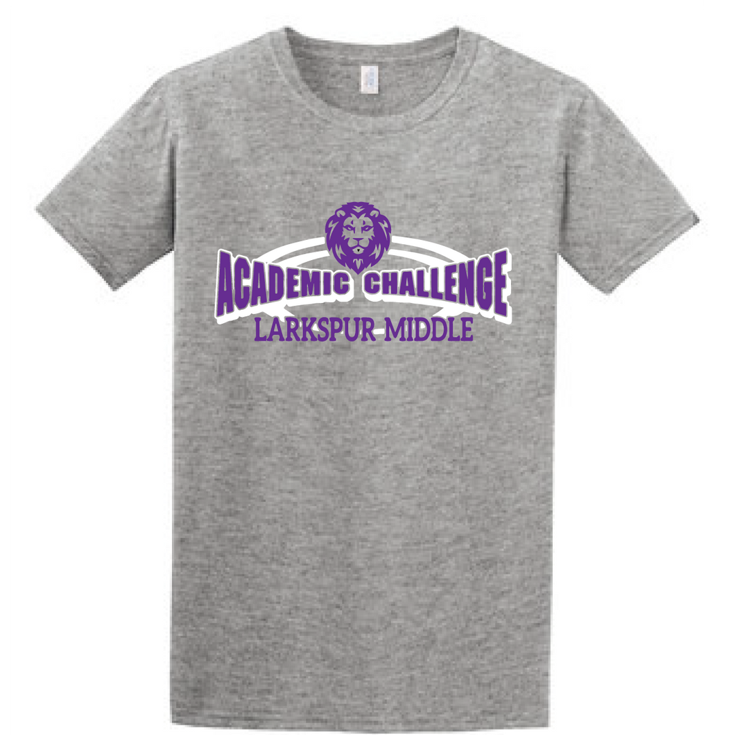 Tri-Blend Short Sleeve T-Shirt (Youth & Adult) / Heather Grey / Larkspur Academic Challenge