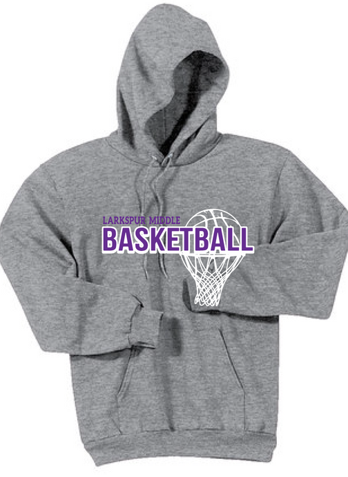 Fleece Hooded Sweatshirt / Heather Gray / Larkspur Girls Basketball