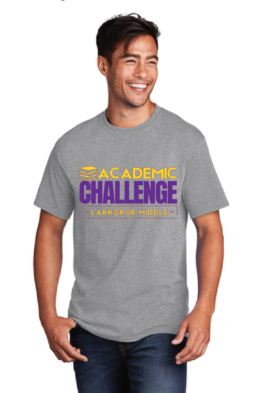 Core Cotton Tee / Athletic Heather / Larkspur Middle Academic Challenge