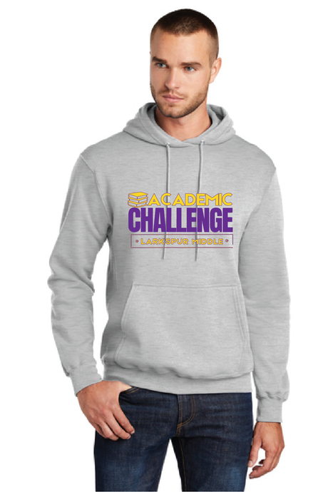 Fleece Pullover Hooded Sweatshirt / Ash / Larkspur Middle Academic Challenge